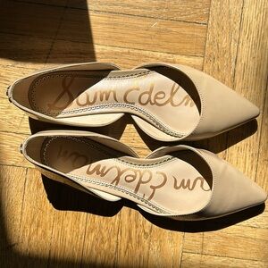 Sam Edelman shiny tan flats, size 7